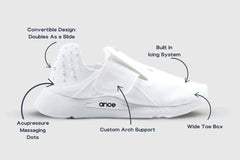 Ance Recovery Sneakers with wide toe box and adjustable strap for foot recovery