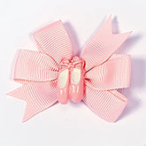 Pinwheel Ballet Hair Bow with Ballet Shoes