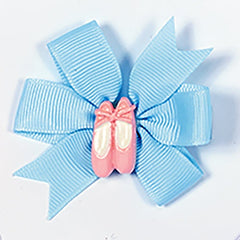 Pinwheel Ballet Hair Bow with Ballet Shoes