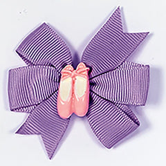 Pinwheel Ballet Hair Bow with Ballet Shoes