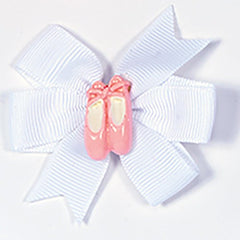 Pinwheel Ballet Hair Bow with Ballet Shoes