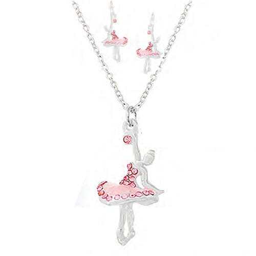 3D Ballerina Necklace/Earring Set Gifts Dasha Designs