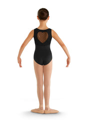 Girls Mesh Tank Leotard - Miame Heart Scoop Neck
