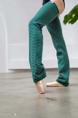 Leg Warmers | Barre Trash Thigh-High Dance Warm-Ups Texas Dance Supply Striped Moss