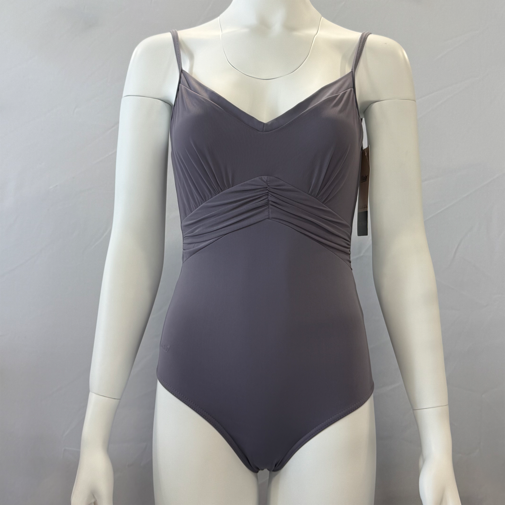 Nikolay vanity camisole mesh cap sleeve leotard with empire waist