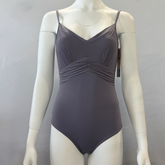 Nikolay vanity camisole mesh cap sleeve leotard with empire waist