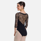 So Danca SL109 Desiree Adult Half Sleeve Leotard with Lace