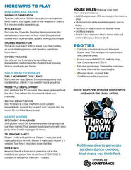 Throw Down Dice Dance Game Rules 1