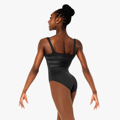 Adult Tank Leotard with Pinch Front and Mesh Back Leotards Só Dança Adult P Black