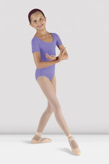 Bloch CL5402 girls short sleeve round neck leotard in classic style