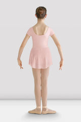 Bloch Girls Prisha short sleeve skirted leotard dress in pastel blue