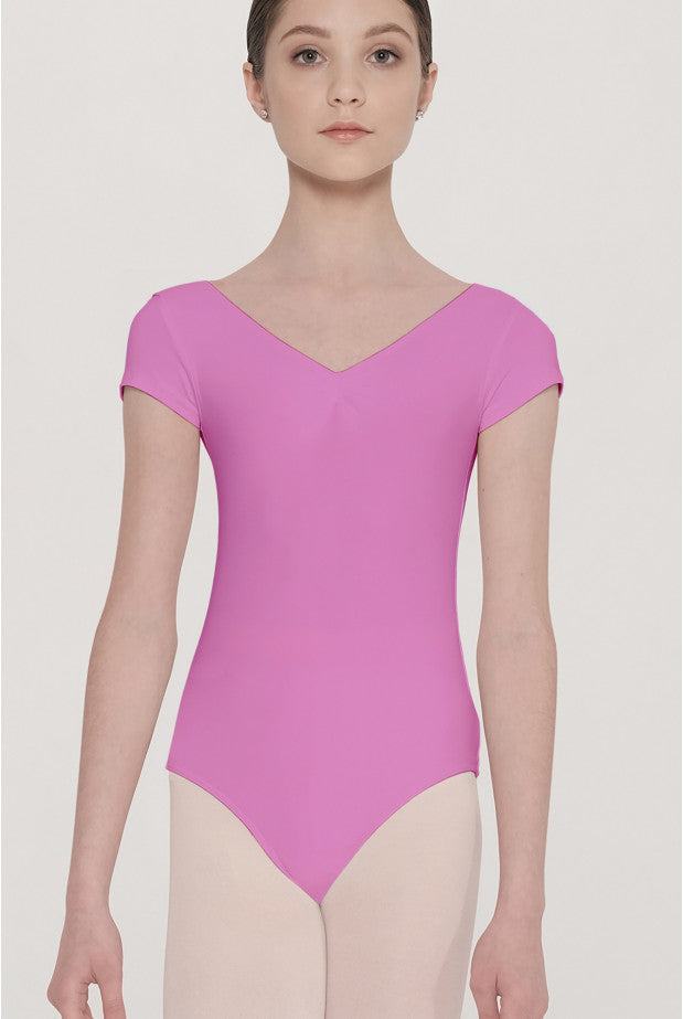 Child Candide Short Sleeve Leotard Rose