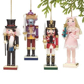 Hand painted Clara Nutcracker Ornament from a set of four wooden nutcracker ornaments