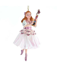Kurt Adler E0426C Clara Nutcracker ornament holding a miniature nutcracker