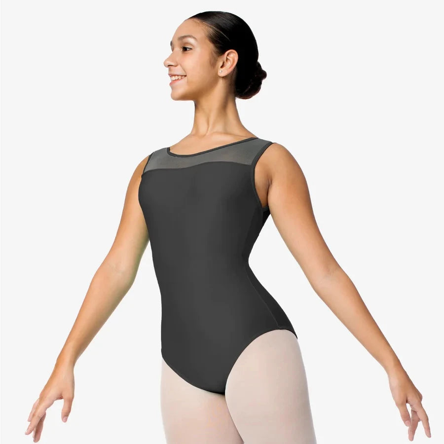 "Gem" High Neck Leotard with Keyhole Back Leotards Só Dança Adult P Black