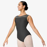 "Gem" High Neck Leotard with Keyhole Back Leotards Só Dança Adult P Black