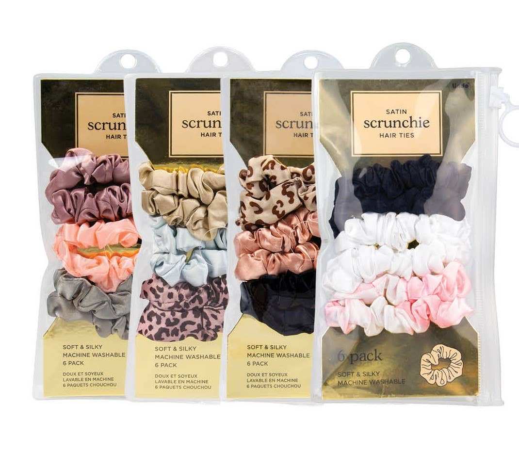 Lindo Satin Scrunchie Hair Ties (6pcs/set) - Small Size Hair Accessories Lindo