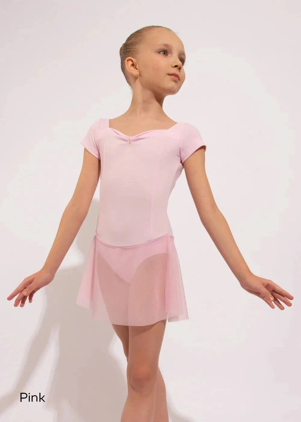 Nikolay camisole dance dress for child with cap sleeves and double-V back