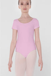 Child Pirouette Short Sleeve Leotard Wear Moi Dance Ballet Pink