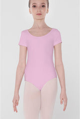 Child Pirouette Short Sleeve Leotard Wear Moi Dance Ballet Pink