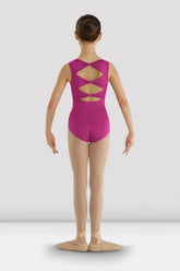 Bloch girls gladiolus triple bow back child tank leotard in black