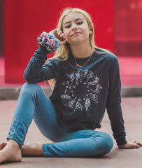 Zodiac Dancers Long Sleeve Tee Tops Covet Dance Adult XS Charcoal