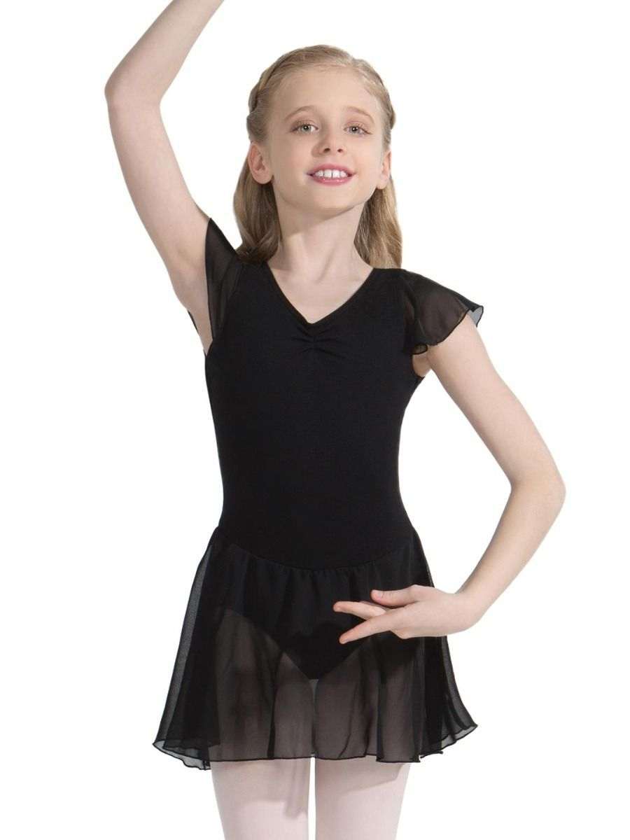 Skirted Leotard - Child Lined Flutter Sleeve Dress