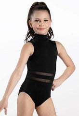 Child Mock Neck Ruffled Leotard Leotards Balera Child M Black
