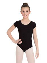 Children's Essential Short Sleeve Cotton Leotard Leotards Capezio Child T Black