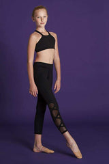 Criss Cross Girl's Leggings Bottoms Bloch Child 12 Black