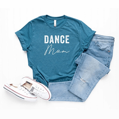 Dance Mom Short Sleeve Tee Tops Canvas+Bella Adult S Teal