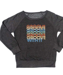 Groove With It - Juniors Crewneck Sweatshirt Tops Covet Dance
