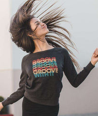 Groove With It - Juniors Crewneck Sweatshirt Tops Covet Dance