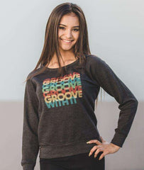Groove With It - Juniors Crewneck Sweatshirt Tops Covet Dance Junior XS Charcoal