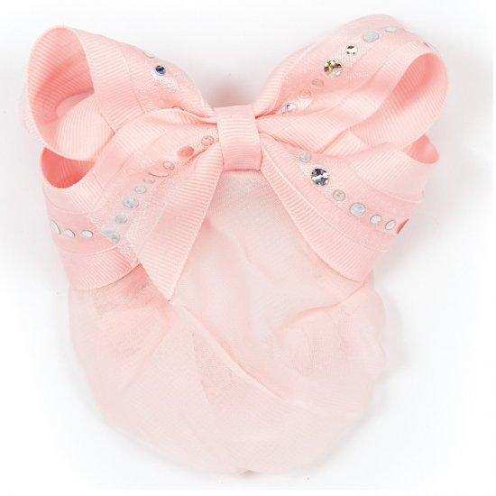 Hologram Dot Bow with Snood Hair Accessories Dasha Designs Pink
