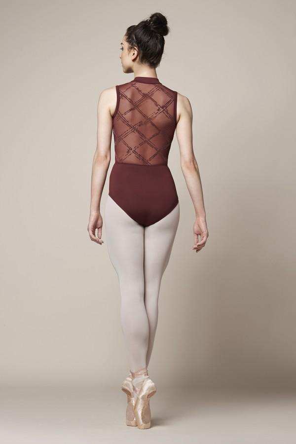 Ladies Zipper Front Messina Flock Mesh Back Tank Leotard Leotards Mirella Adult P Windsor