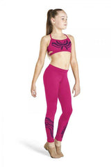 Laser Cut Girl's Leggings Bottoms Bloch Child 12 Pinicola