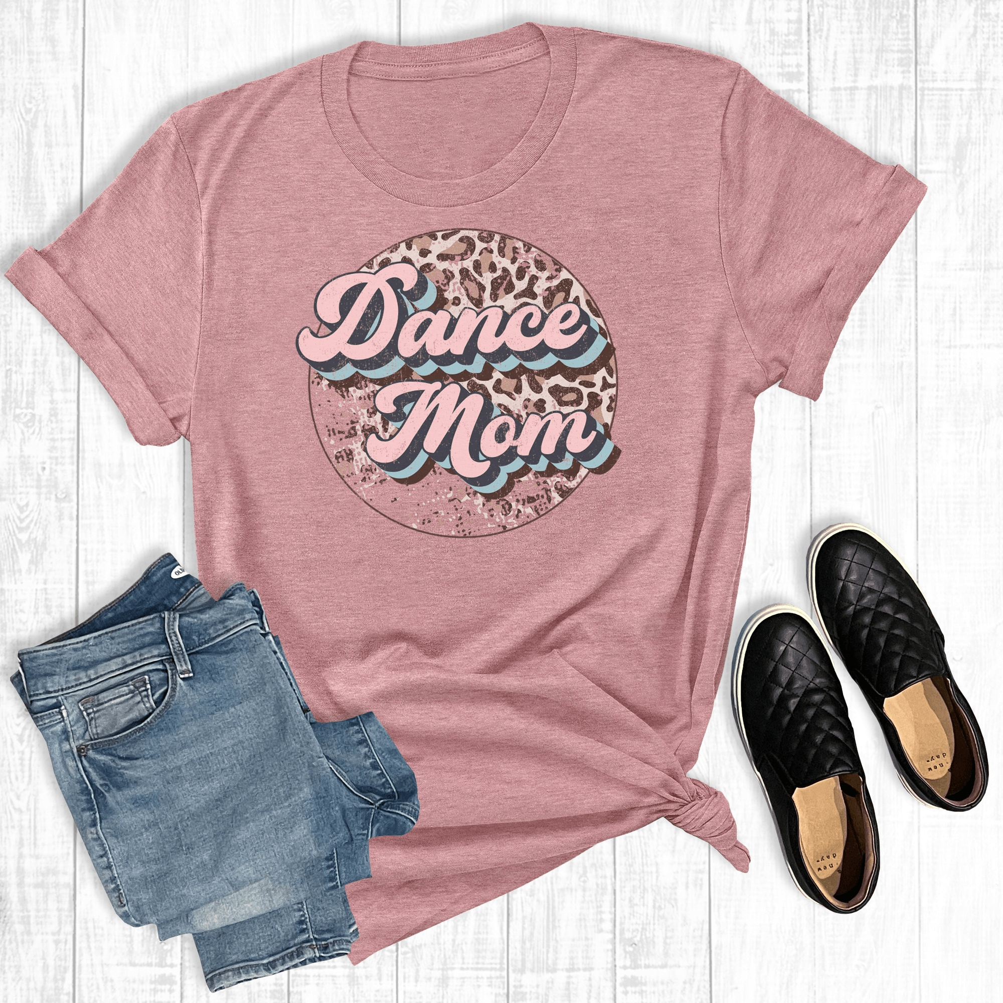 Leopard Circle Dance Mom Shirt Tops The Way Down South Adult S Mauve