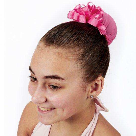 Looped Sheer Ribbon Bow with Snood Hair Accessories Dasha Designs Pink