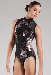 Metallic Floral Sleeveless Leotard Leotards Balera Child M Black