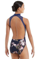 Metallic Floral Sleeveless Leotard Leotards Balera Child M Navy