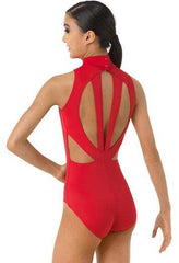 Mock Neck Back Cutout Leotard Leotards Balera Child S Red