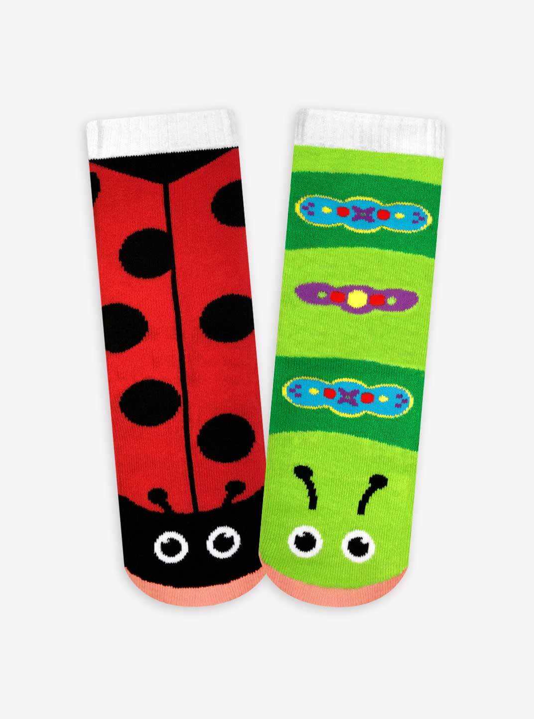 Pals Kids Mismatched Crazy Fun Socks Socks Two Left Feet Ladybug & Caterpillar Ages 1-3
