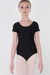 Child Pirouette Short Sleeve Leotard Wear Moi Dance Ballet Black