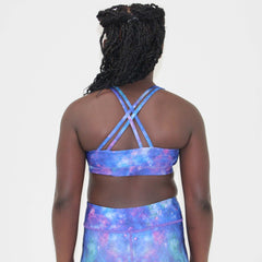 Purple Galaxy Sports Bra Top Tops Candy Pink