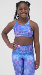 Purple Galaxy Sports Bra Top Tops Candy Pink Child 4/5