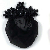 Star Flower with Snood Hair Accessories Dasha Designs Black