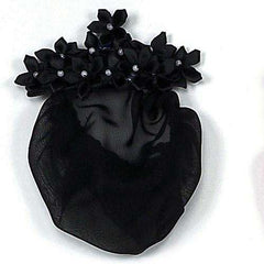 Star Flower with Snood Hair Accessories Dasha Designs Black