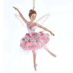 Kurt Adler E0424 Sugar Plum Fairy Nutcracker ornament with pink wings