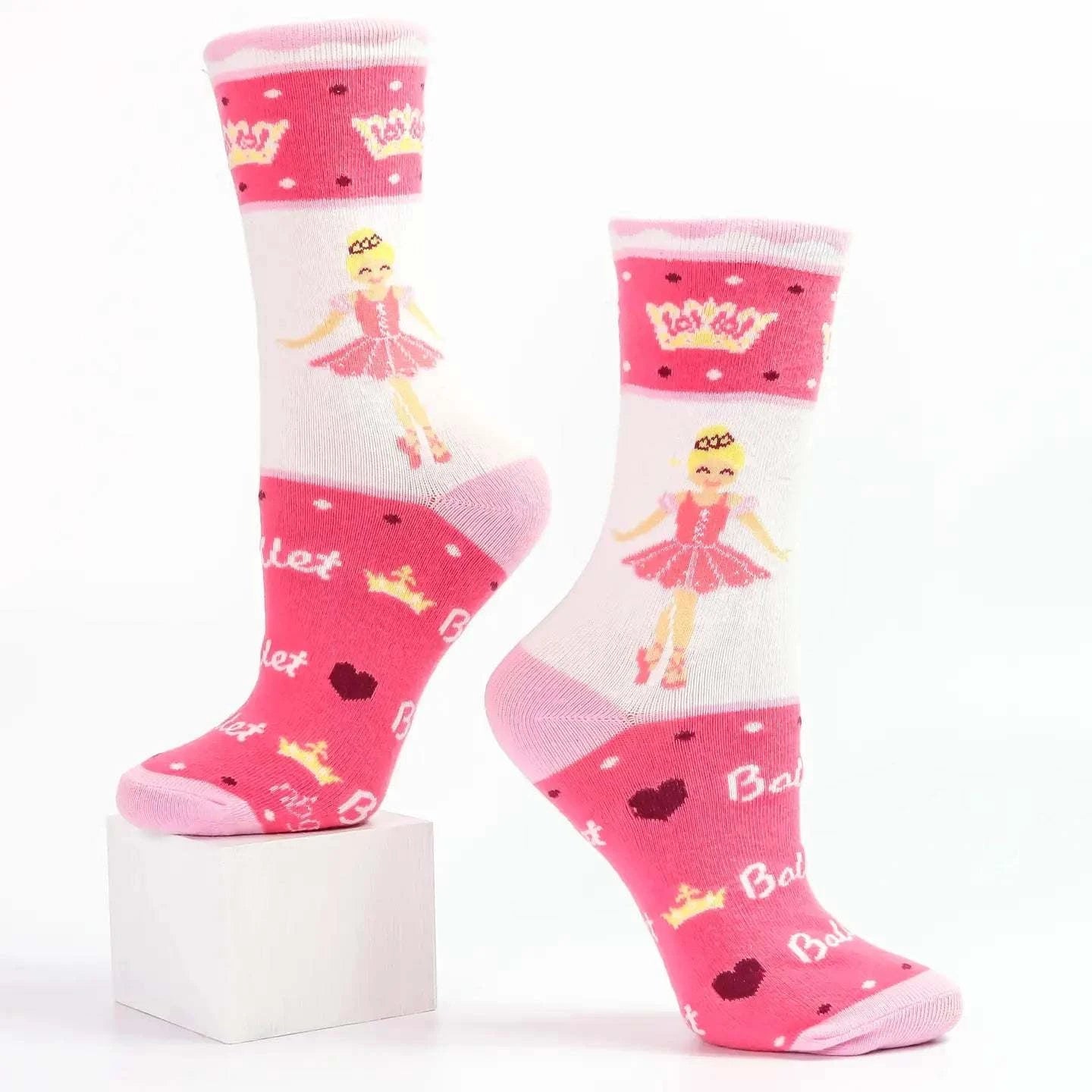 Kids Socks - Sugar Plum Fairy Ballerina I Love Ballet Pink